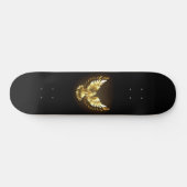 Imitate Gold Foil Peace Dove auf Black Skateboard (Horizontal)