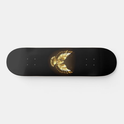 Imitate Gold Foil Peace Dove auf Black Skateboard (Horizontal)