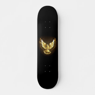 Imitate Gold Foil Peace Dove auf Black Skateboard