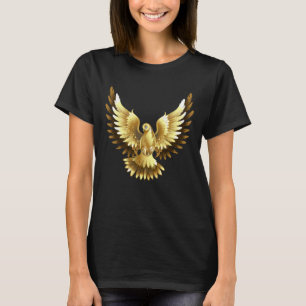 Imitate Gold Foil Peace Dove auf Black T-Shirt
