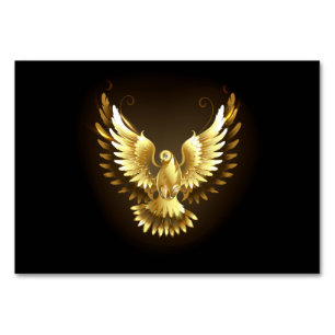 Imitate Gold Foil Peace Dove auf Black Tischnummer