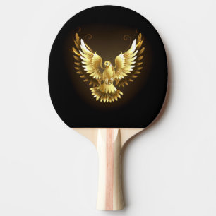 Imitate Gold Foil Peace Dove auf Black Tischtennis Schläger