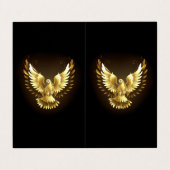 Imitate Gold Foil Peace Dove auf Black Visitenkarten (Außenseite Aufgefaltet)