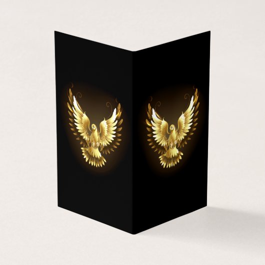 Imitate Gold Foil Peace Dove auf Black Visitenkarten (Vorderseite)