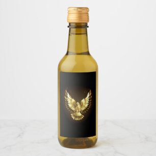 Imitate Gold Foil Peace Dove auf Black Weinetikett