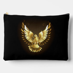 Imitate Gold Foil Peace Dove auf Black Zubehörtasche