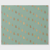 Imitate Gold Foil Pine Trees Muster Weihnachtszeit Geschenkpapier (Flach)