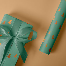 Imitate Gold Foil Pine Trees Muster Weihnachtszeit Geschenkpapier