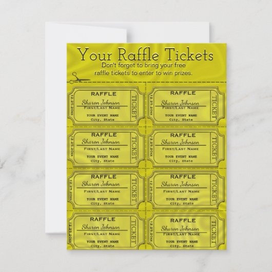 Imitate Gold Foil Raffles Tickets Karte (Vorderseite)