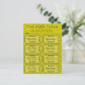 Imitate Gold Foil Raffles Tickets Postkarte (Stehend Vorderseite)