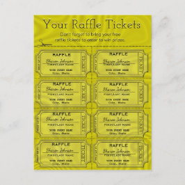 Imitate Gold Foil Raffles Tickets Postkarte