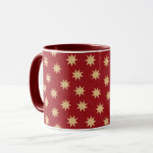 Imitate Gold Foil & Red Stars Muster Tasse (Vorderseite Links)