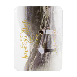 Imitate Gold Foil Rettete unser Date Vintag Magnet