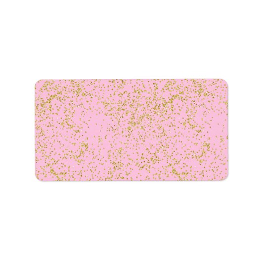 Imitate Gold Foil Rosa Hintergrund Sprinkle Glitze Adressaufkleber (Vorne)