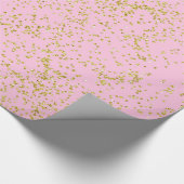 Imitate Gold Foil Rosa Hintergrund Sprinkle Glitze Geschenkpapier (Ecke)