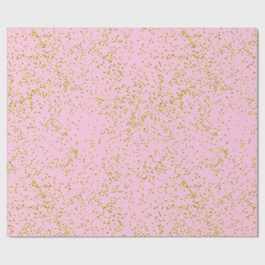 Imitate Gold Foil Rosa Hintergrund Sprinkle Glitze Geschenkpapier (Flach)