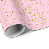 Imitate Gold Foil Rosa Hintergrund Sprinkle Glitze Geschenkpapier (Rolleneckpunkt)