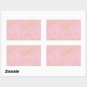 Imitate Gold Foil Rosa Hintergrund Sprinkle Glitze Rechteckiger Aufkleber (Blatt)