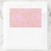 Imitate Gold Foil Rosa Hintergrund Sprinkle Glitze Rechteckiger Aufkleber (Tasche)