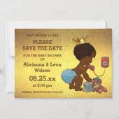 Imitate Gold Foil Save the Date Ethnic Prince Phon Magneteinladung (Vorderseite)