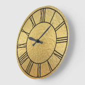 Imitate Gold Foil Schwarze römische Zahlen Große Wanduhr (Winkel)