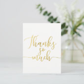 Imitate Gold Foil Script Vielen Dank Postkarte (Stehend Vorderseite)