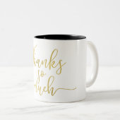 Imitate Gold Foil Script Vielen Dank Zweifarbige Tasse (VorderseiteRechts)