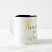 Imitate Gold Foil Script Vielen Dank Zweifarbige Tasse (Vorderseite Links)