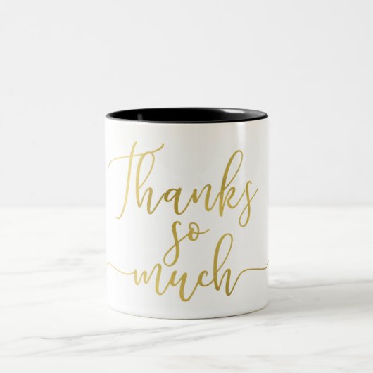 Imitate Gold Foil Script Vielen Dank Zweifarbige Tasse (Mittel)
