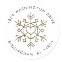 Imitate Gold Foil Snowflakes Rücksendeadresse