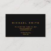 Imitate Gold Foil Subtle Glitzer Black Business Ca Visitenkarte (Rückseite)