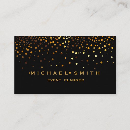 Imitate Gold Foil Subtle Glitzer Black Business Ca Visitenkarte (Vorderseite)