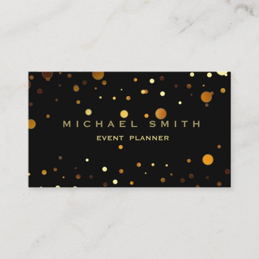 Imitate Gold Foil Subtle Glitzer Black Business Ca Visitenkarte (Vorderseite)