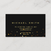 Imitate Gold Foil Subtle Glitzer Black Business Ca Visitenkarte (Rückseite)