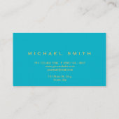 Imitate Gold Foil Subtle Glitzer Blue Business Car Visitenkarte (Rückseite)