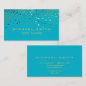 Imitate Gold Foil Subtle Glitzer Blue Business Car Visitenkarte (Vorne/Hinten)