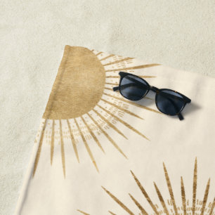 Imitate Gold Foil Sun Pattern Strandtuch
