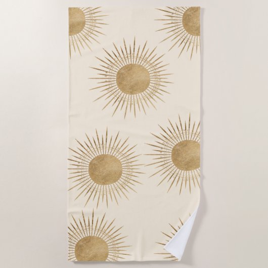 Imitate Gold Foil Sun Pattern Strandtuch (Vorderseite)
