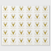 Imitate Gold Foil Texturierte Hirschkopfform Geschenkpapier (Flach)