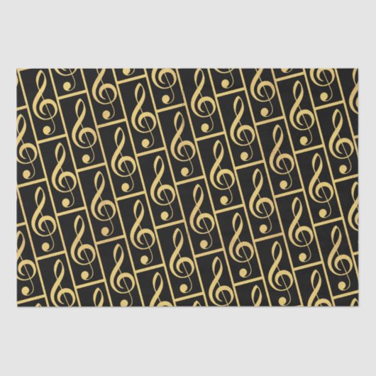 Imitate Gold Foil Treble Clef Musical Wrapping Pap Seidenpapier (Vorderseite)