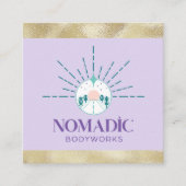 Imitate Gold Foil Trimm | Qr Code Quadratische Visitenkarte (Vorderseite)