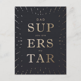 Imitate Gold Foil Vater ist Superstar Vatertag Postkarte