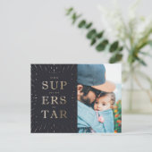 Imitate Gold Foil Vater ist Superstar Vatertag Postkarte (Stehend Vorderseite)
