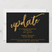 Imitate Gold Foil Waves Zurückgestellt Hochzeitssc Einladung (Vorderseite)