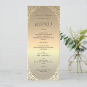 Imitate Gold Foil Wedding Menükarte (Stehend Vorderseite)