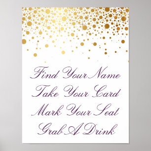 Imitate Gold Foil Wedding Poster   Benutzerdefinie