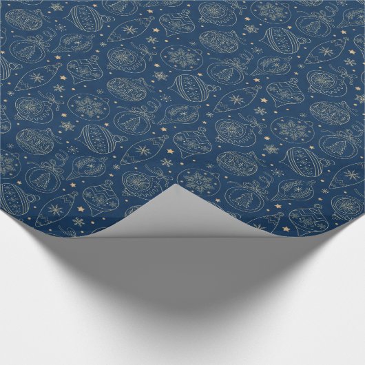 Imitate Gold Foil Weihnachtsbaum Dekoration Muster Geschenkpapier (Ecke)