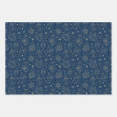 Imitate Gold Foil Weihnachtsbaum Dekoration Muster Geschenkpapier Set (Vorderseite)