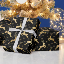 Imitate Gold Foil Weihnachtsmann & Black Bokee Geschenkpapier