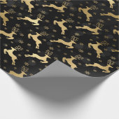 Imitate Gold Foil Weihnachtsmann & Black Bokee Geschenkpapier (Ecke)